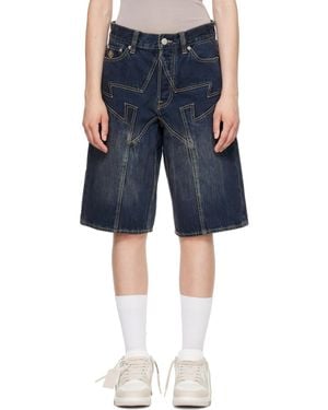 A Bathing Ape Sta Patch Relaxed Fit Denim Shorts - Blue