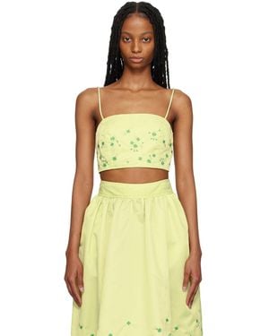 Ganni Ssense Exclusive Green Camisole - Orange