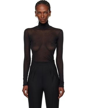 Mugler Turtleneck Top - Black