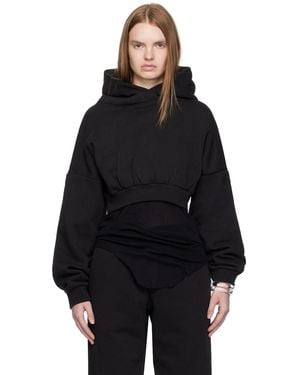 Entire studios Cropped Heavy Hoodie - Black