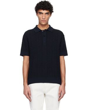 Balmain Monogram Vanise Knit Polo - Black
