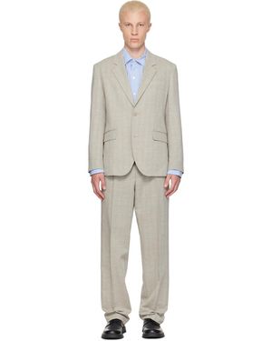 HUGO Two-Piece Modern-Fit Herringbone Twill Suit - Grey