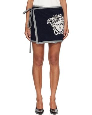 Versace Terry Medusa Jacquard Miniskirt - Blue