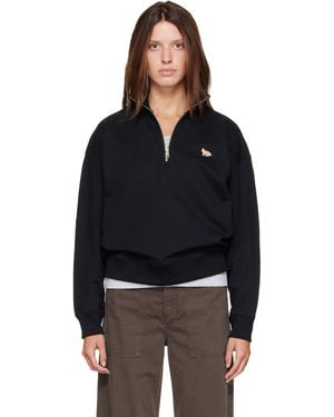 Maison Kitsuné Baby Fox Half Zipped Sweatshirt - Black
