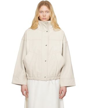 Rohe Off- Reinvented Leather Bomber Jacket - Natural