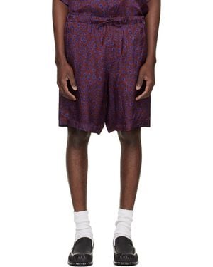 Dries Van Noten Viscose Shorts - Purple