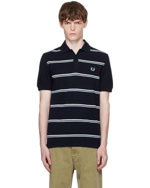 Fred Perry Striped Polo - Black