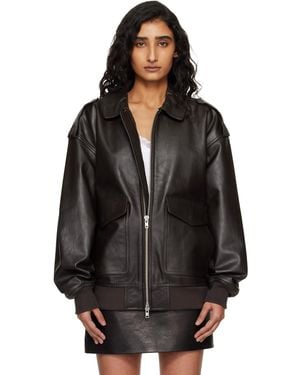 Frankie Shop Viper Leather Jacket - Black