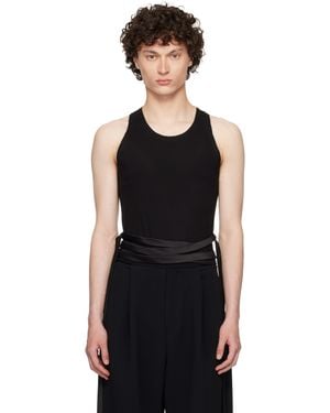 AARON ESH Satin Tie Jersey Tank Top - Black