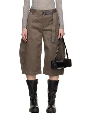 Sacai Taupe Cotton Chino Shorts - Black