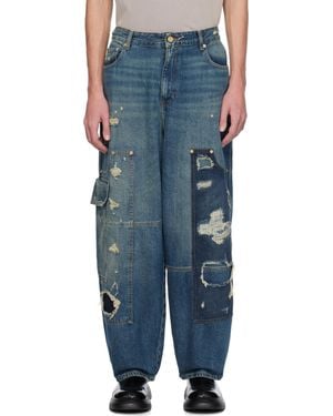 Ganni Heavy Washed Carpenter Jeans - Blue