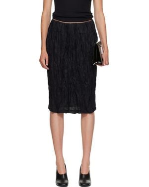 TOTEME Crinkled Linen Maxi Skirt - Black