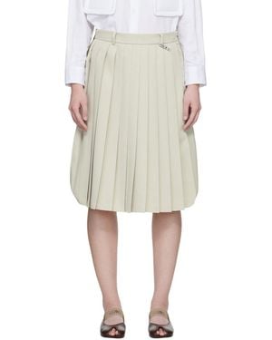 Maison Mihara Yasuhiro Combined Pleats Cargo Midi Skirt - Natural