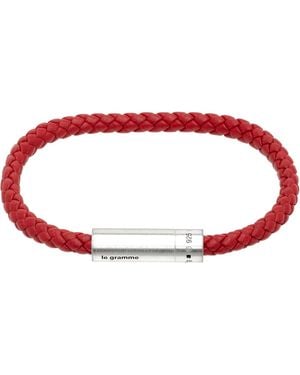 Le Gramme Leather Cable 'Le 7G' Bracelet - Red