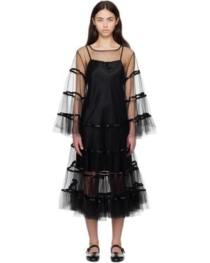 Bode Swan Midi Dress - Black