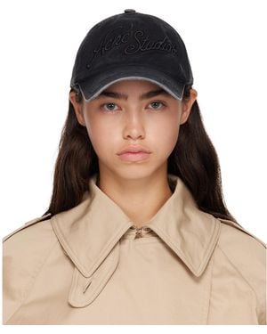 Acne Studios Embroidered-Logo Cap - Brown