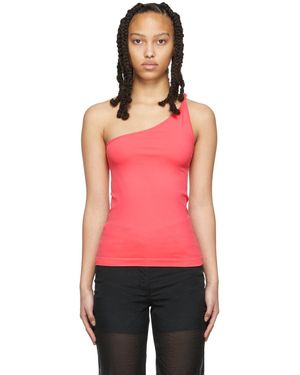 Helmut Lang Twisted ワンショルダータンクトップ - レッド