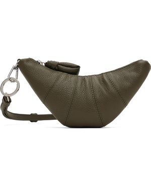 Lemaire Pochette À Monnaie Croissant Kaki À Bandoulière - Noir