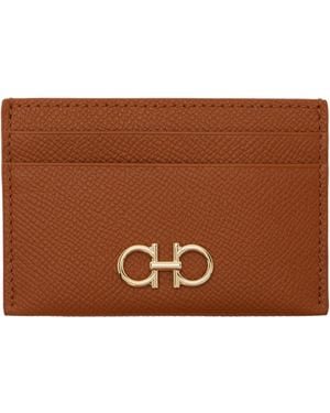 Ferragamo Gancini Credit Card Holder - Brown