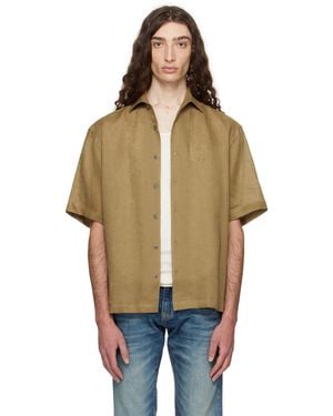 BOSS Khaki Beckham Edition Relaxed-Fit Linen Shirt - Orange