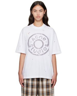 Acne Studios ホワイト ロゴ Tシャツ