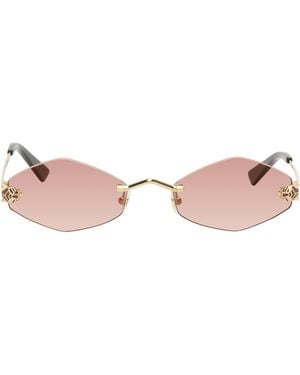 Cartier 'Panthère De Geometric Rimless Sunglasses - Black
