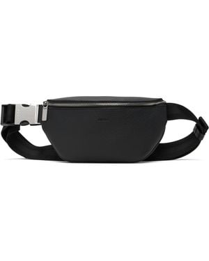 BOSS Grained Leather Belt Bag - Black
