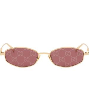 Gucci Oval Frame Sunglasses - Pink