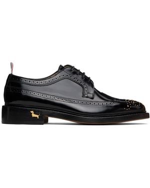Thom Browne Spazzolato Leather Longwing Brogues - Black