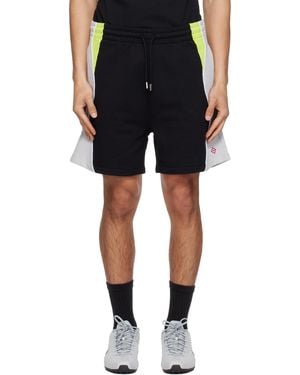 CASABLANCA ブラック＆グレー Colourblock スウェットショートパンツ