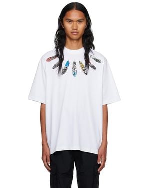 Marcelo Burlon ホワイト フェザー Tシャツ