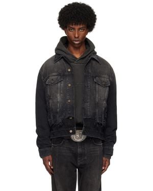 Guess Distressed Denim Jacket - Black