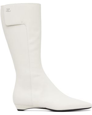 Courreges Heritage Flat Tall Boots - White
