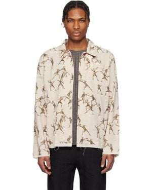 Professor.E Seasonal Print Ls Shirt - Natural