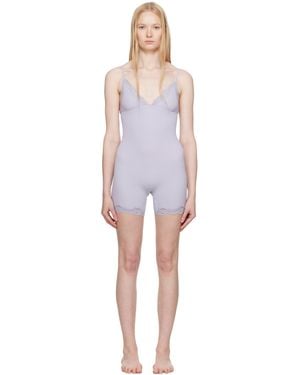 Skims パープル Fits Everybody Lace トライアングル ロンパース - ブラック