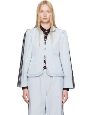 Sandy Liang Blouson Eileen Bleu - Blanc