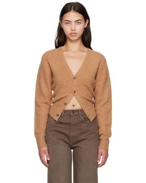 R13 Tan Split Hem Cardigan - Natural