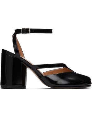 Maison Margiela Chaussures À Talon Bottier Noires À Bout Tabi