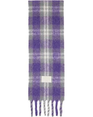 Acne Studios Écharpe Mauve En Laine Et Alpaga À Franges - Violet