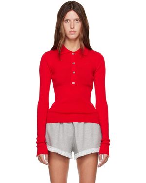 Ganni Merino Polo - Red