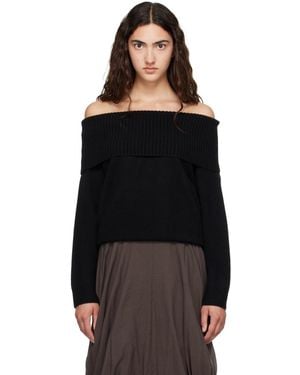 Loulou de Saison Sibyl Off The Shoulder Jumper - Black