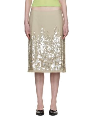 Paloma Wool Khaki Ara Midi Skirt - Natural