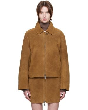 Holzweiler Tan Cia Suede Leather Jacket - Brown