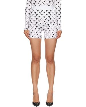 Marine Serre Recycled Moon Jersey Mini Shorts - White