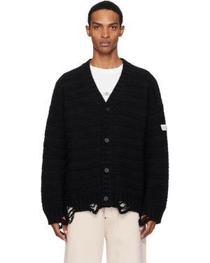 MM6 by Maison Martin Margiela ブラック リブ カーディガン