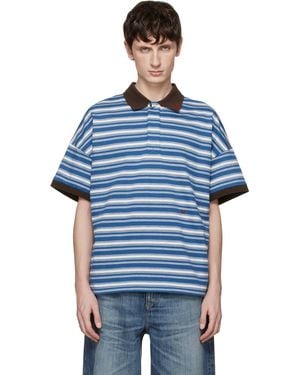 Rhude Fontaine Striped Ss Polo - Blue