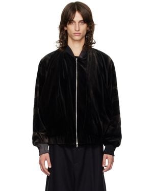 JiyongKim Sun-Bleached Bomber Jacket - Black