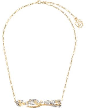Burberry Collier En Chaine À Logos - Blanc