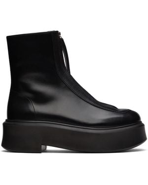 The Row Zipped I Ankle Boots - Black