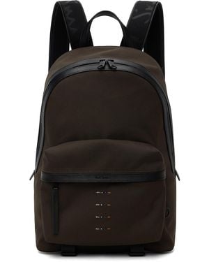Paul Smith Khaki Cordura Laser 'Signature Stripe' Backpack - Black